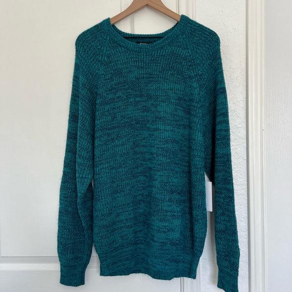 Expressions Men’s Knit Textured Sweater | Turquoise | L - Picture 9 of 9